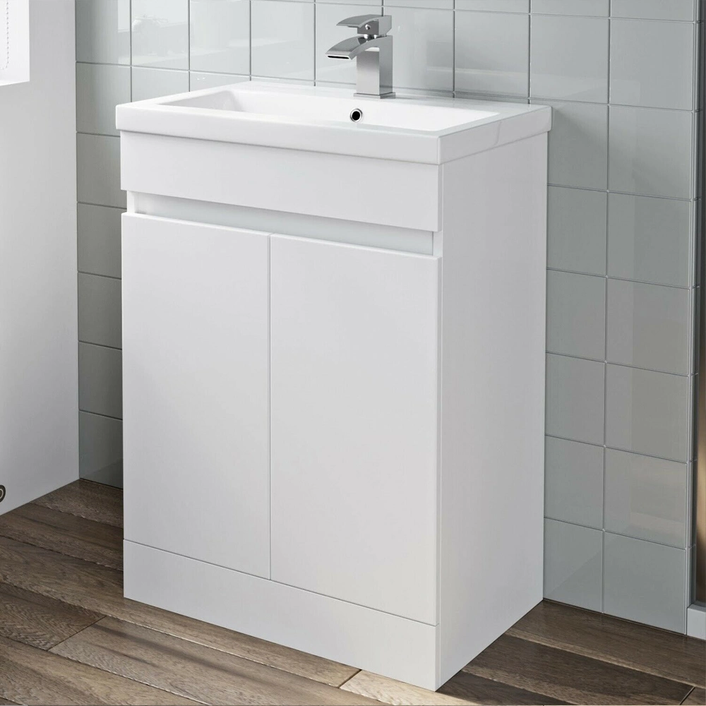 Storage Furniture 60cm Bathroom PVC White Gloss Vanity