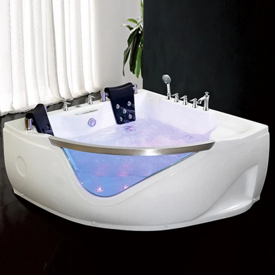 Baignoire acrylique transparente en forme de cœur pour 2 personnes, mode contemporaine