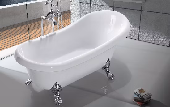 Baignoire en acrylique sur pattes de type autoportant