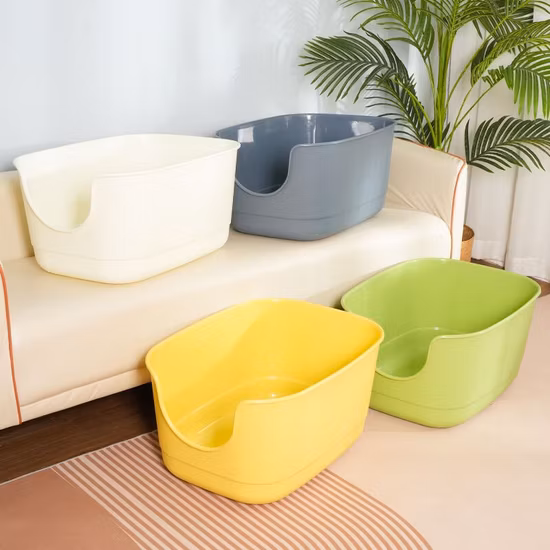 Tc4229 Plateau de toilette en plastique en forme d'ours mignon pour animaux de compagnie, amovible, intérieur, pour chien