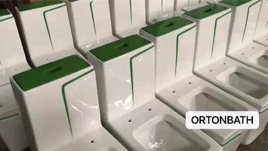 Ortonbath vente en gros pas cher en vrac bleu chasse d'eau une pièce toilette hôtel maison salle de bains toilette en céramique