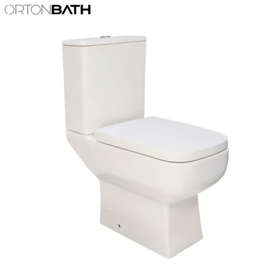 Ortonbath – toilettes à double chasse d'eau 3/6l, piège en P, forme carrée, sans bords, toilettes modernes à couplage doux, siège à fermeture douce, toilettes deux pièces