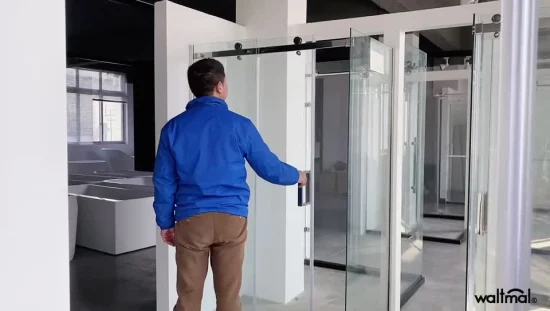 Salle de bains en verre de sécurité Salle de douche coulissante sans cadre