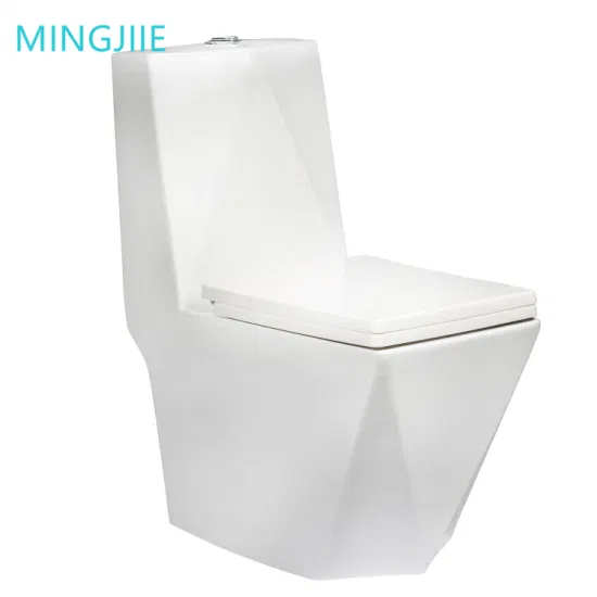 Articles sanitaires salle de bains blanche cuvette de toilette en céramique forme de diamant toilettes monobloc montées au sol